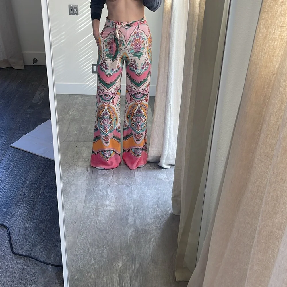 Zara high rise wide leg pant